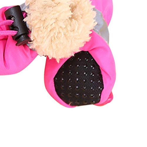 Calzado para Perros Gruesos y cálidos Invierno Antideslizante Impermeable Lluvia Nieve Botas de Suela Blanda Calzado Botas para Mascotas 4pcs