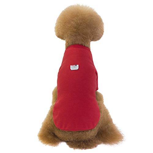 Camisetas para Cachorro de Perro Gato Pequeño/Camisa Básica para Perros Ropa - Colores Puros Azul Marino Rojo Vino Amarillo Moderno Solo para Cachorros de Perros Gatos Pequeños - Peso 1.2-9,0 kg
