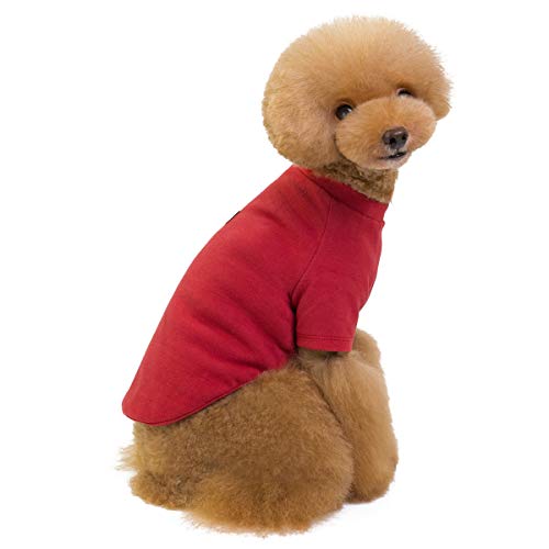 Camisetas para Cachorro de Perro Gato Pequeño/Camisa Básica para Perros Ropa - Colores Puros Azul Marino Rojo Vino Amarillo Moderno Solo para Cachorros de Perros Gatos Pequeños - Peso 1.2-9,0 kg