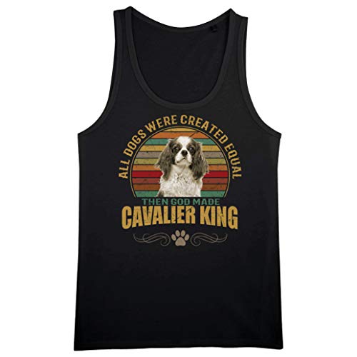 Cavalier King Dog - Camiseta de tirantes para perros, diseño de animales Negro
 S