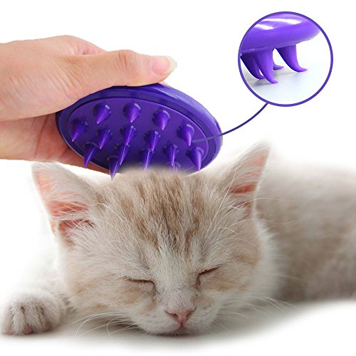 Cepillo para gatos Lavado de silicona ultra suave Lavado de gatos Regalado Baño de masaje Cepillo para perros Seguro Sin arañazos para perros y gatos por HongYH