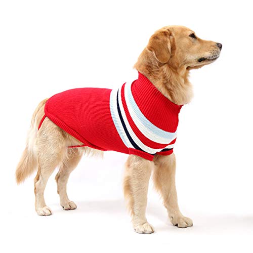 Chaleco para perro a rayas de moda, abrigo, suave, de lana, para invierno, para perros pequeños y medianos grandes
