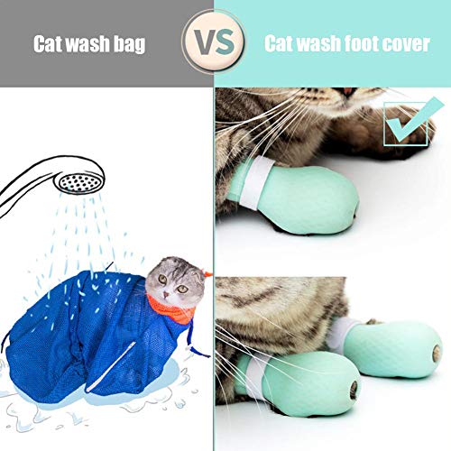 Cherishly 4 PCS Zapatos De Gato Cubierta De Pie para Mascotas Peluquería De Mascotas Botas Protectoras De Pata Bolsa Protección De Baño De Baño para El Baño De Belleza Recorte Tratamiento Method