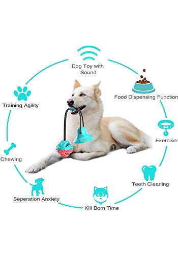 Chew molar animal doméstico del juguete con succión, comida para perros dispensación Chew cuerda IQ Brain Training, autoejecutable pelota de juguete de goma para limpiar los dientes,Verde