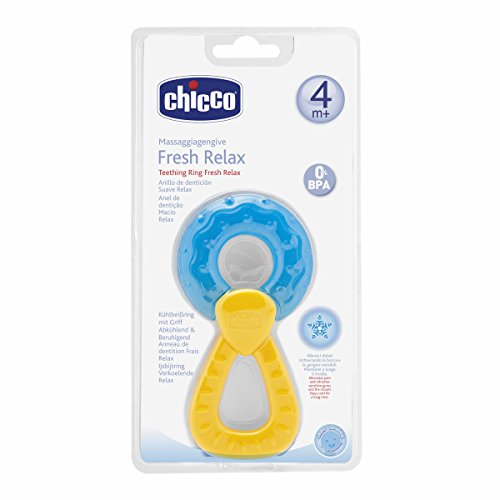 Chicco Fresh Relax - Mordedores de silicona con asa que masajea las encías 4m+, colores surtidos