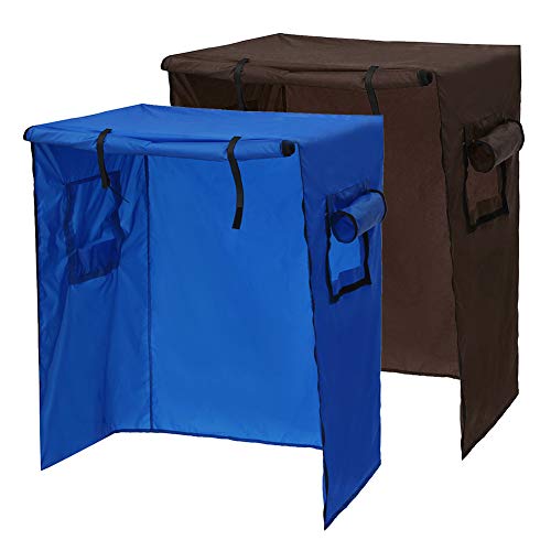 Cicony - Jaula de protección UV duradera y resistente al agua, diseño de loro, ligero para dormir, ayuda sólida, suministros antipolvo, protección (azul), marrón, talla abierta