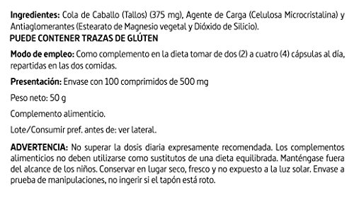Cola de Caballo 375 mg. 100 Comprimidos
