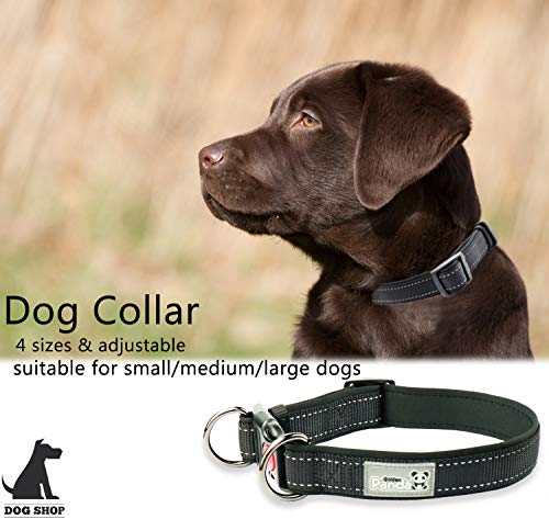 CRAZYMAN Collar para Perro, Cuello de Perro Fuerte Transpirable Reflectante, Nylon Collar de Perro de Seguridad Ajustable Reflectante cómodo para Perros pequeños/medianos / Grandes (S)