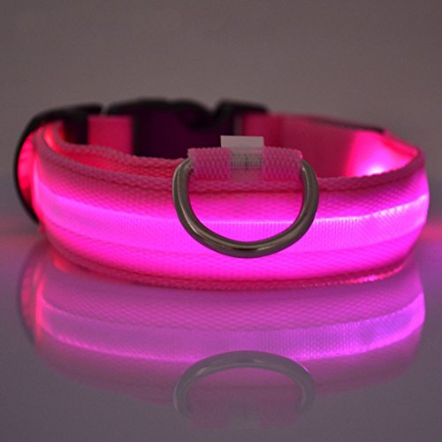 Demino LED Pet Dog Collar Flashing Glow Dog Leash LED Dog Neck Belt Collars Pet Fluorescent Cat Neck Belt Rope Cord