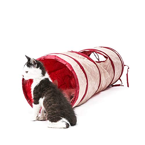 Dfghbn Sano Juguete para Gatos Tienda Plegable Cat Pass Pasarela Túnel de poliéster de Color sólido Túnel para Gatos Rollo Tierra Suministros para Gatos Dragones Cat Crawl