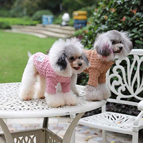 Diseño 3D Mascotas Mascotas Ropa Suéteres Otoño Invierno 5 Colores Venta al por Mayor Tejido Crochet Ropa para Perros Chihuahua Dachshunds, Marrón, XS