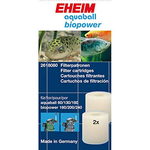Eheim Filtrantes para Filtros Interiores 2208-2212 Aquaball 60-180 Y Biopower 160-240 (2 Cartuchos)