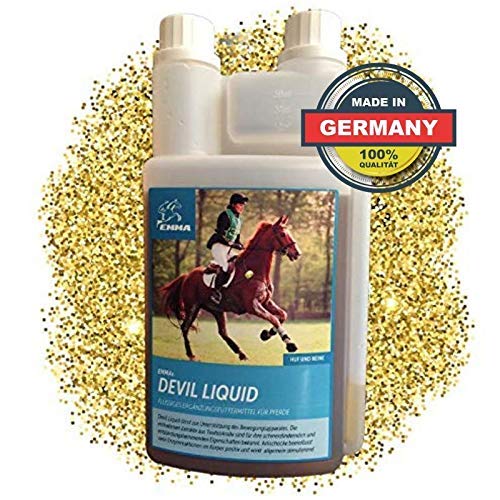 ⭐ EMMA alimen♥ EMMA tos para caballos Uña de diablo para los caballos Líquido alimentación complementaria para las articulaciones I para la movilidad y el cuidado 1 litro