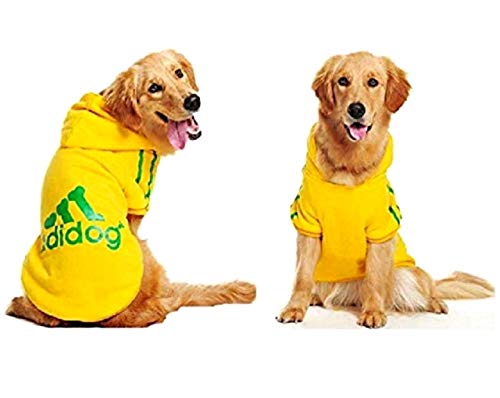 EVRYLON Sudadera Disfraz para Animales Camisa Amarilla Camiseta adidog Perro Capucha XXL
