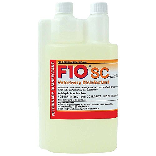 F10 SC Veterinario desinfectante Seguro para Todos los Mascotas Perros, Gatos, Aves, Reptiles, 100 ML Concentrado