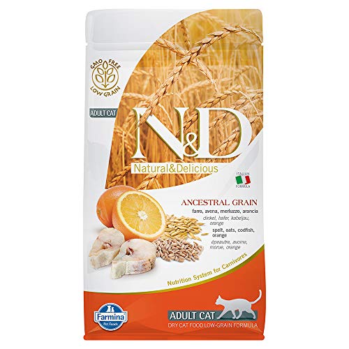 Farmina – Alimento para gatos de la línea N&D Ancestral, con naranja,de 1,5 Kg
