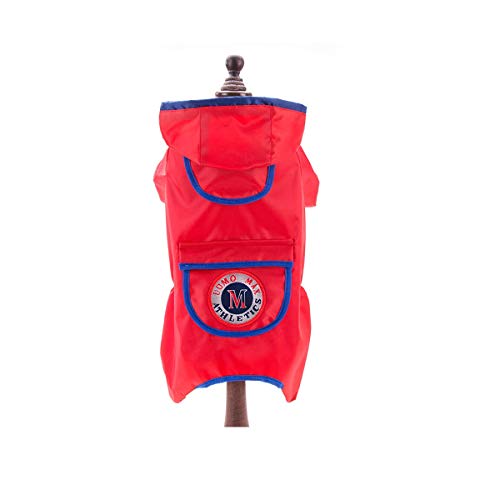 Fengkuo Impermeable para Perros Ropa para Perros Perro pequeño Perro Mediano Granada Impermeable Rojo Muelle Azul S/M (Color : Pomegranate Red, Size : S)