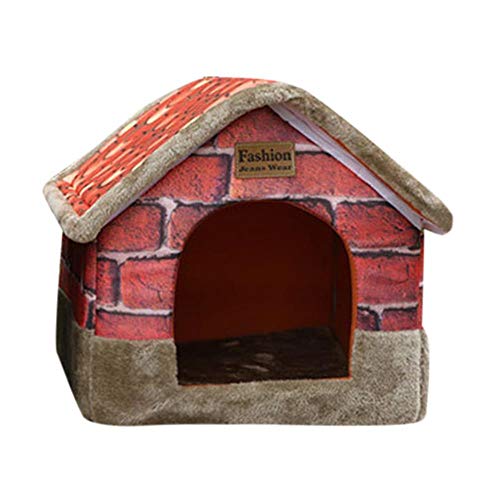 FHKGCD Transer Vintage Brick - Cama Portátil para Mascotas, Interior, para Perros, Casa, Suave, Cálida Y Cómoda para Gatos, Gris, M