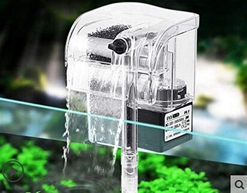 Filtrar Acuario en Miniatura de Cristal Externo Mini Filtro de Cascada Bomba de oxígeno Baja silenciosa incorporada, Tanque de Peces Mini caídas. (Color : U158, Size : US Plug)