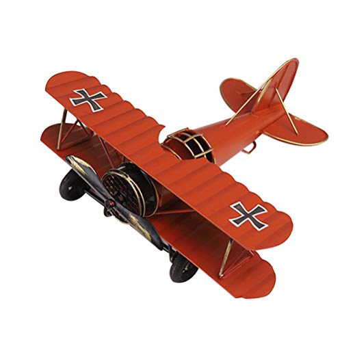 GARNECK Planos de Aviones de Metal de Hierro Vintage Aviones artesanía para Accesorios de Fotos Juguete para niños Decoración para el hogar Ornamento Decoración de Escritorio (Rojo)