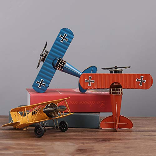 GARNECK Planos de Aviones de Metal de Hierro Vintage Aviones artesanía para Accesorios de Fotos Juguete para niños Decoración para el hogar Ornamento Decoración de Escritorio (Rojo)