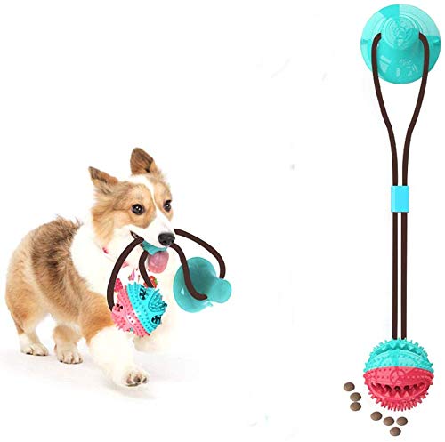 GHONLZIN Multifunction Pet Molar Bite Toy, Juguete Mordedor Mascota, Juguete Multifuncional para mordedura de Molar, Mordedura de Perro del Entrenamiento con Ventosa (Red+Green)