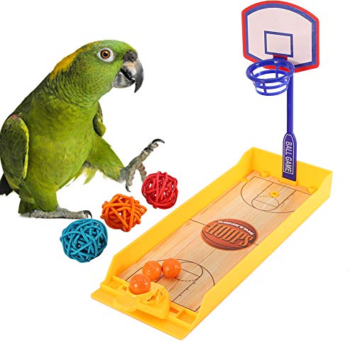 Gojiny Juego de Juguetes de Baloncesto Juguete Colorido de Entrenamiento de Ejercicio de Baloncesto de Loro Pájaro Loro Mascota