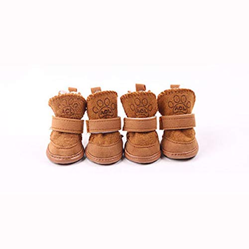 GOWINEU Otoño e Invierno Zapatos para Mascotas Zapatos Antideslizantes de algodón Suministros Cachorros de Peluche Botas de Nieve Cálidas para Chihuahua Bulldog francés Yorkie