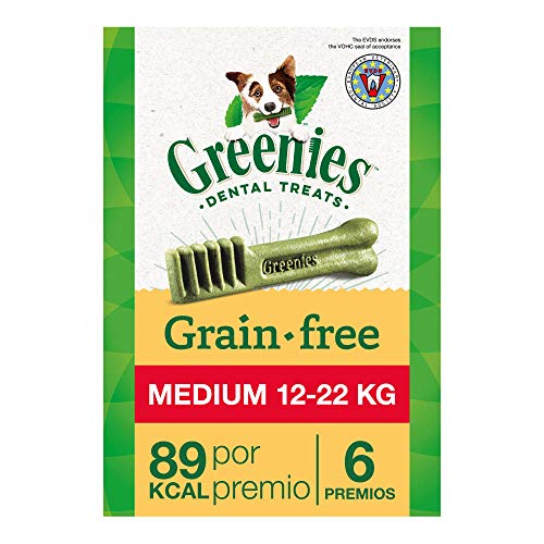 Greenies Snack dental Greenies grain free regular  para perros de 11 kg a 22 kg, bolsa de 170 g (Pack de 6)