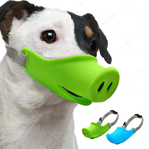 Gulunmun Bozales para Perros Anti Bite Dog Bozales De Máscara De Silicona Sin Morder Ladridos Bozal De Cachorro Perros Traning Bozal Máscaras para Mascotas para Perros Pequeños @ Blue_S