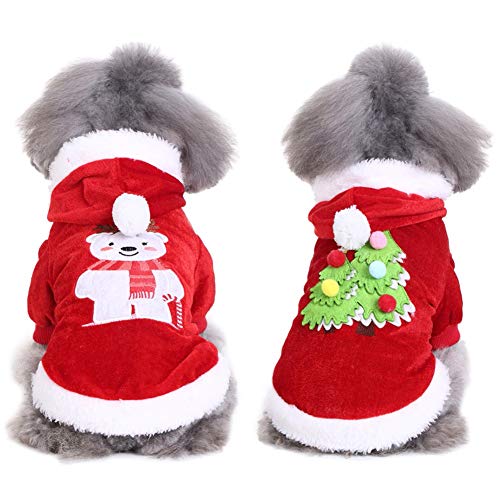Handfly Pijamas para Perros Mono Ropa para Navidad Perrito Abrigo de Invierno Abrigo para Mascotas Ropa para Perros pequeños, Gatos