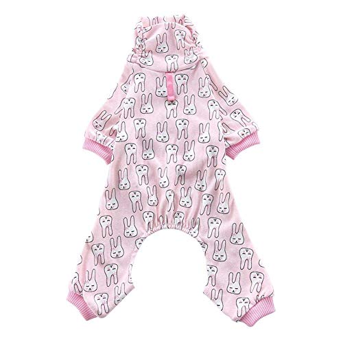 HAODEE Pijamas para Mascotas diseño Lindo Ropa de Dormir de algodón Suave para pequeños y medianos de Punto Lindo Conejo Perro Gato Ropa ingeniosa Chic Agradable XL