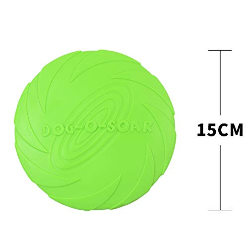 Hirkase De Silicona para Mascotas Frisbee, mordedura Impacto no es Malo OVNI mordedura de Perro de Juguete Impermeable Materiales de formación masticables para Mascotas (15 cm de Color Rosa)