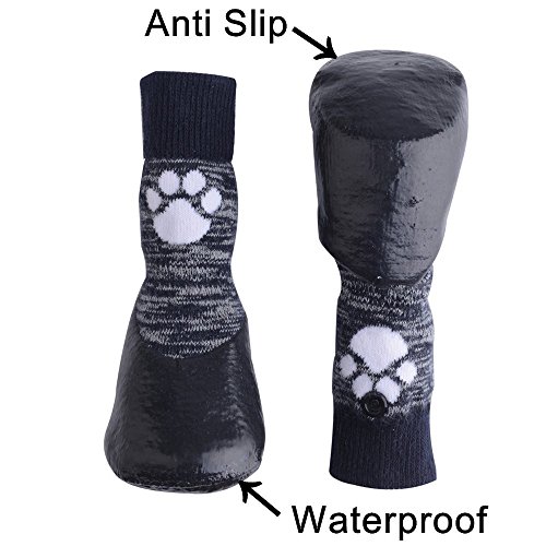 HOMIMP Calcetines antideslizantes para perro con correas de control de tracción, impermeables, protector de huellas