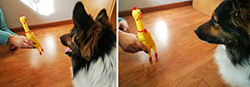 ISO TRADE Squeaky Chicken Rubber Chicken Dog Toy Portable Durable Diversión con Cuatro Patas 5191