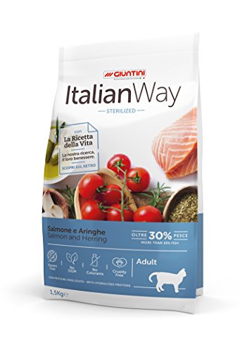 Italian Way Comida para Gatos sterilizzato Salmón y velero – Adult – 1500 gr