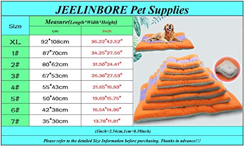 JEELINBORE Suave Cama para Mascotas Manta Lavable Reversible Fleece Peluche Cojín para Perro Gato (67 * 53cm, Naranja)