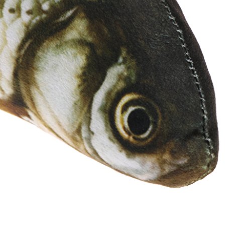 jiheousty 3D Soft Pet Supplies Cat Plush Fish Relleno de Menta Gatito Interactivo Juguete para Masticar