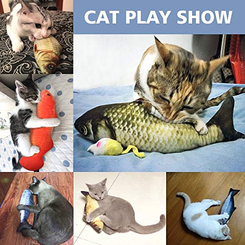Juguete para mascotas,Lxixd Forma mascotas de juguete divertido Catnip Juguetes for los gatos de pescado relleno de la felpa del gato de juguete menta simulación interactiva gatito mascota de mascar J
