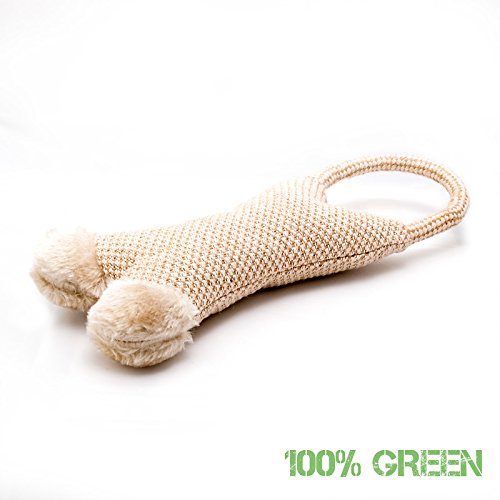 Juguete para perros, anillo de algodón de hueso con sonido (fabricada con materiales naturales