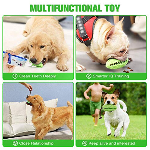 Juguetes Interactivos para Perros Cepillo De Dientes Iq Treat Dispensing Ball Rope Safe Teeth Cleaning Pet Chew Toy 5.7 * 11.5Cm Green