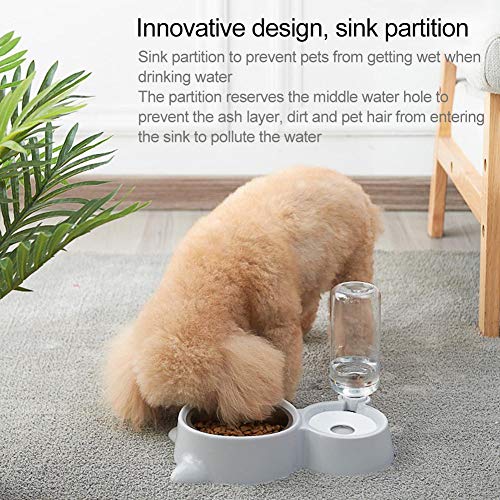 Kbsin212 Perro Bowl Dispensador de Agua automático Comedero Bebedor Orejas de Gato Cuenco formado Suministros para Mascotas para Perros 12.20 x 2.36 pulg.