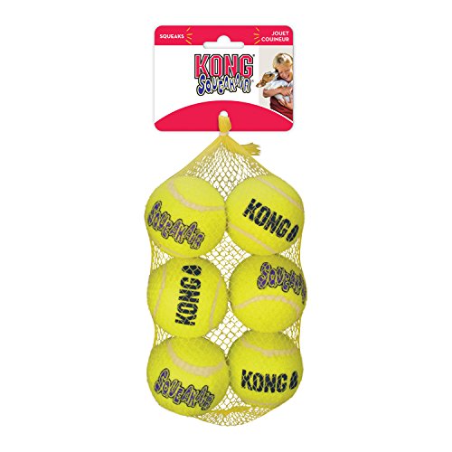 KONG - Squeakair® Ball - Pelotas de tenis sonoras que respetan sus dientes - Raza extragrande