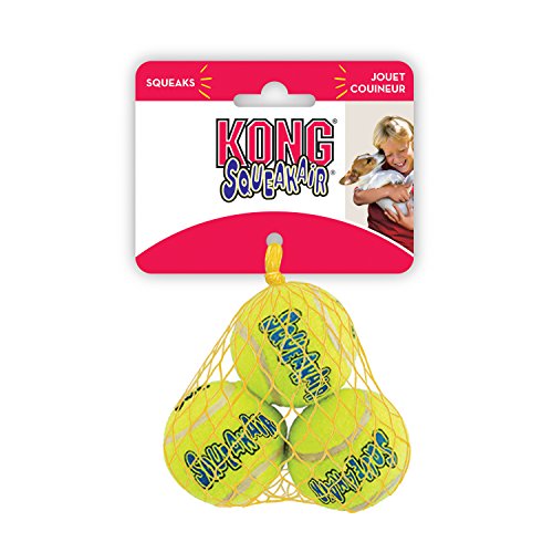 KONG - Squeakair Balls - Pelotas de tenis sonoras que respetan sus dientes - Raza pequeña (3)