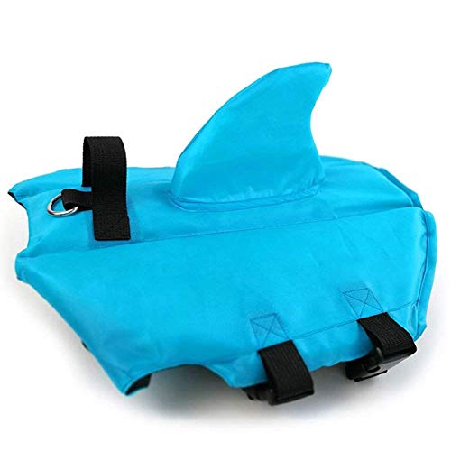 laamei' Chaleco Salvavidas para Perro Chaleco de Seguridad Ajustable Reflexivo Chaqueta Flotador para Mascota de Natación Shark Pattern