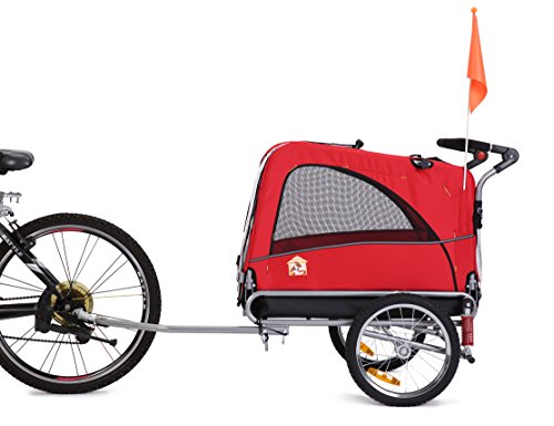 Leonpets 2 en 1 mascotas ajustable transportswagen Remolque de bicicleta 10308 Naranja