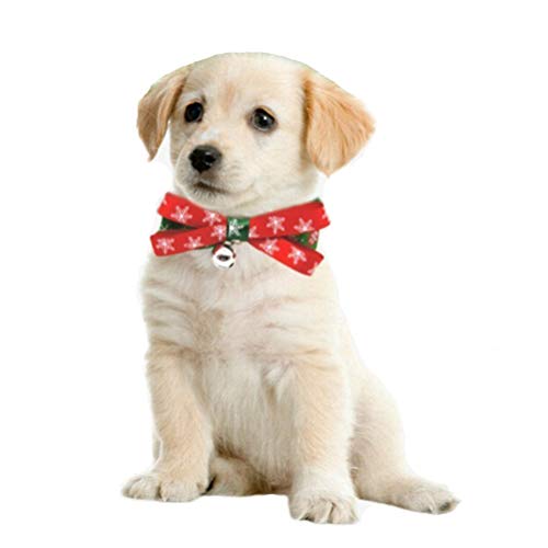 LFEU Collar para Perro Suministros para Mascotas Serie navideña Campanas Bowknot Cat Bow Tie