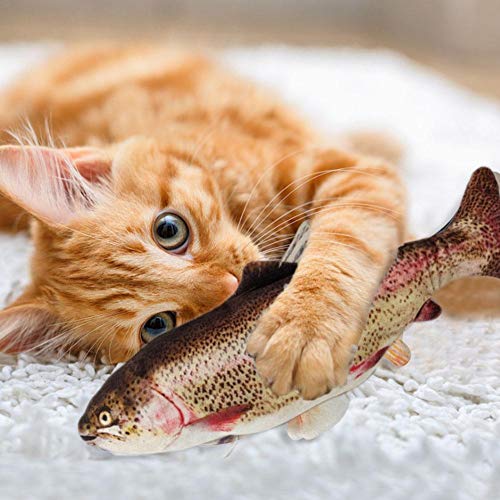 LiféUP Catnip Fish Toys para Gatos,   30 cm Realista   Peluche eléctrico meneando Divertidos Juguetes de Pescado   Chew Simulation Juguetes interactivos para Gatos de Interior Mascotas Kitten