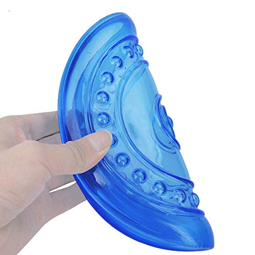 LIPETLI Juguete de Frisbee TPR Sports Toy Frisbee es Suave y Ligero para Perros Medianos y Pequeños,Blue,S