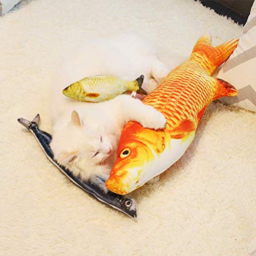 LIZHIGE Catnip Fish Toys, Juguetes Interactivos Soft Cat Felpa Pescado Realista Simulado Gato Juguetes de Menta Gatos Gatito
